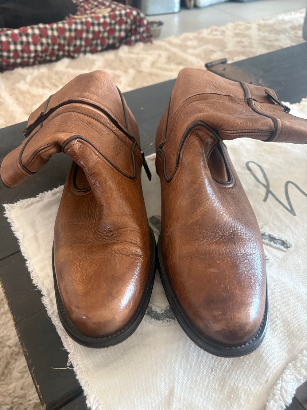 Men's Leather Ankle Boots - Tan Brown